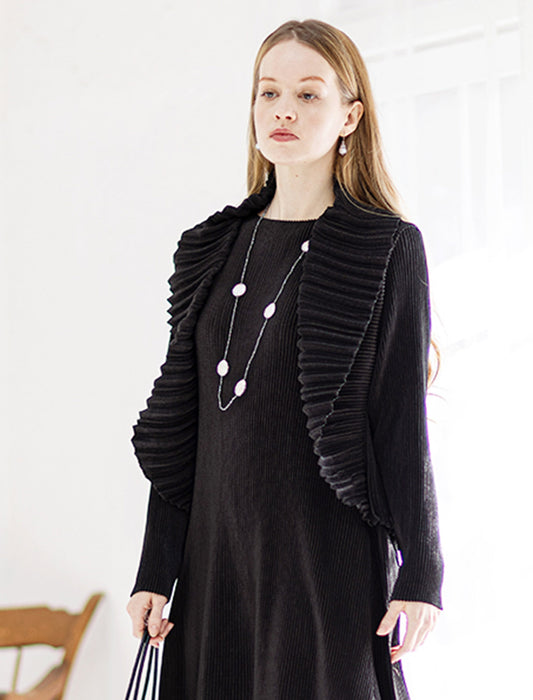 ＜SPECCHIO＞シャトル フェイドアウトプリーツショールカラージャケット