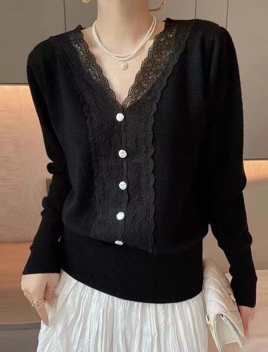 レースアクセントトップス　