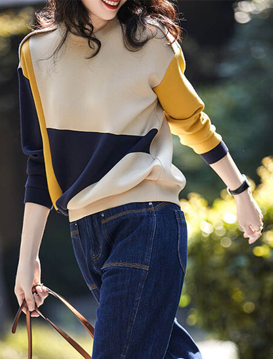 トリコカラーパネルカットトップス　