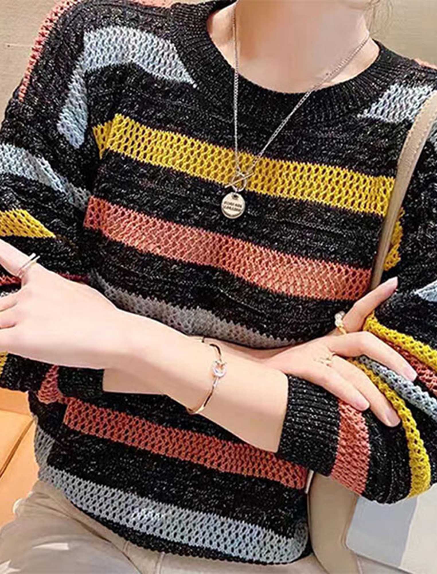 ポーリー様 訳あり】CHANEL ウール ボーダー柄 ニット マルチカラー カラフルマルチボーダー柄ニット | Northmall（ノースモール）暮らしを