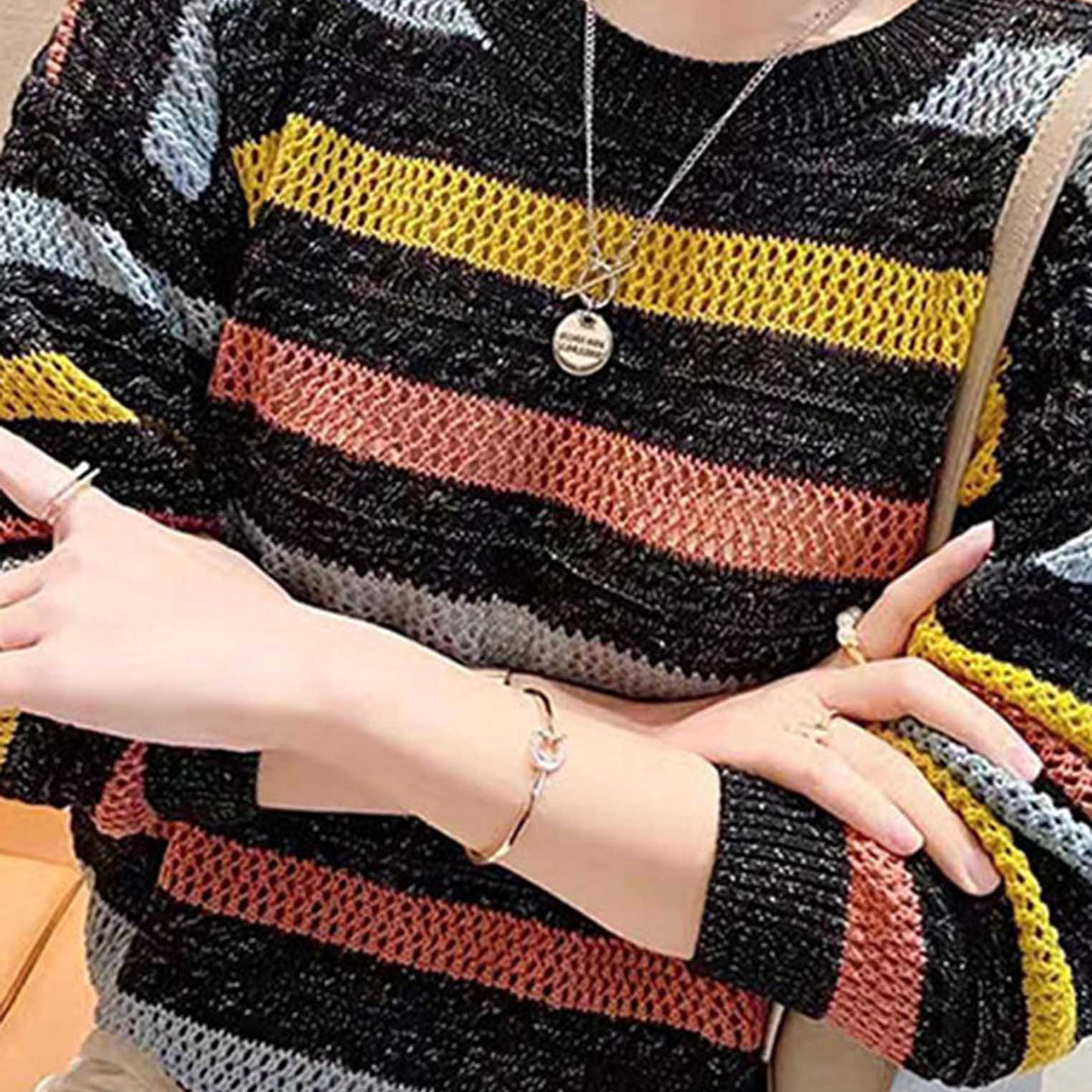 カラフルマルチボーダー柄ニット | Northmall（ノースモール）暮らしを