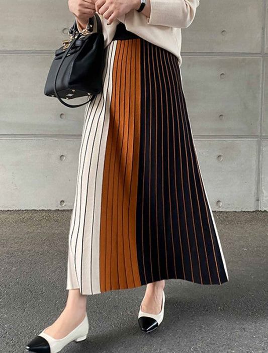 配色プリーツスカート