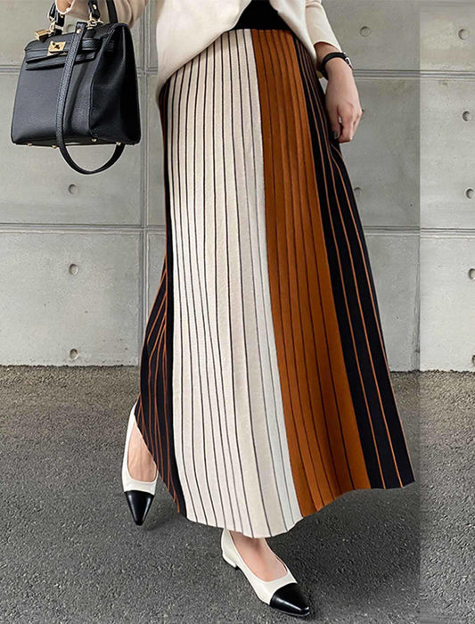 配色プリーツスカート