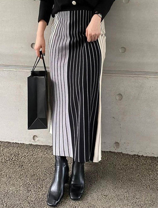 配色プリーツスカート