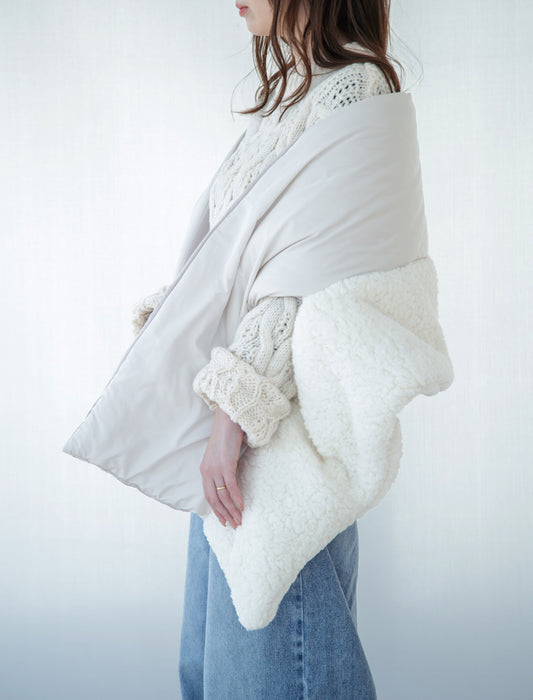 キルティング ボア ウィーブロックマルチショール