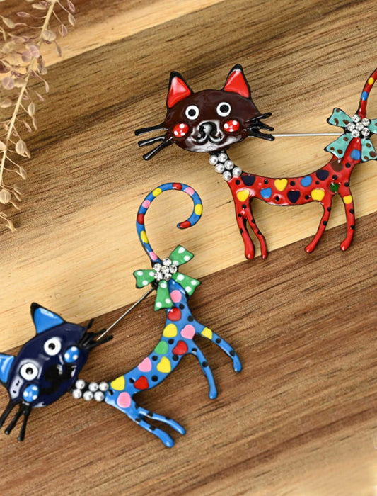 お洒落ネコブローチ