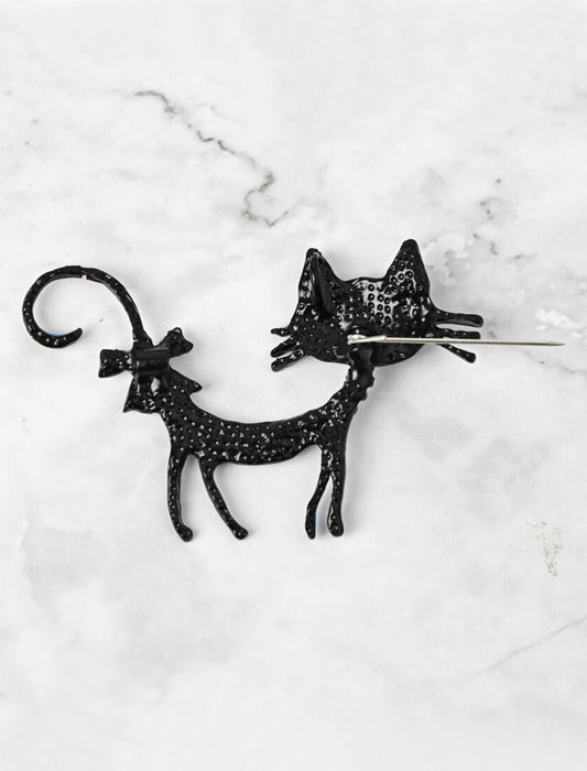 お洒落ネコブローチ