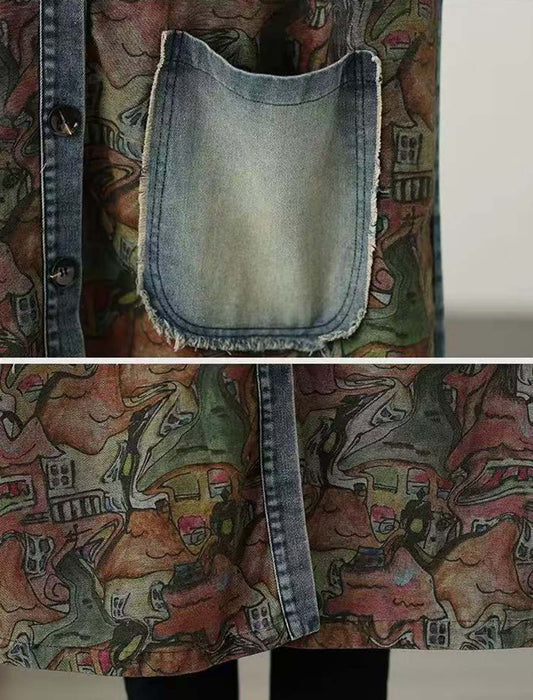 アートパネルデニムコート