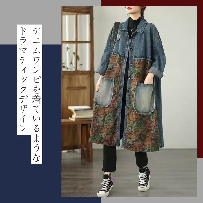 アートパネルデニムコート