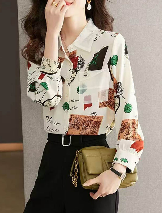 アートタッチ・アニマルプリントシャツブラウス　