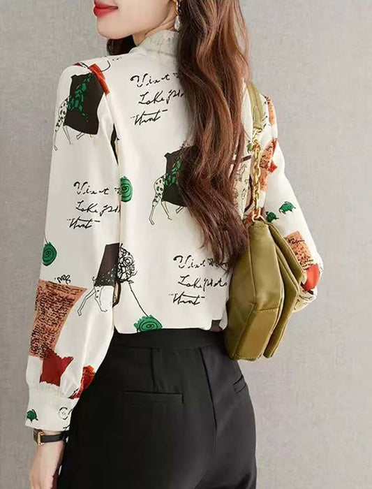 アートタッチ・アニマルプリントシャツブラウス　