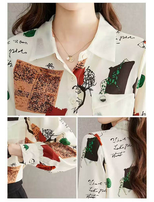 アートタッチ・アニマルプリントシャツブラウス　