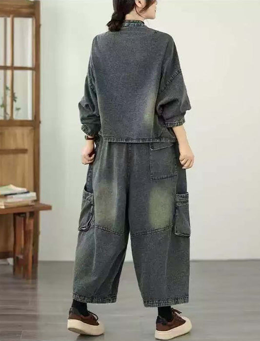 【近日入荷】リラックスデニム上下セット※12月中旬入荷予定　