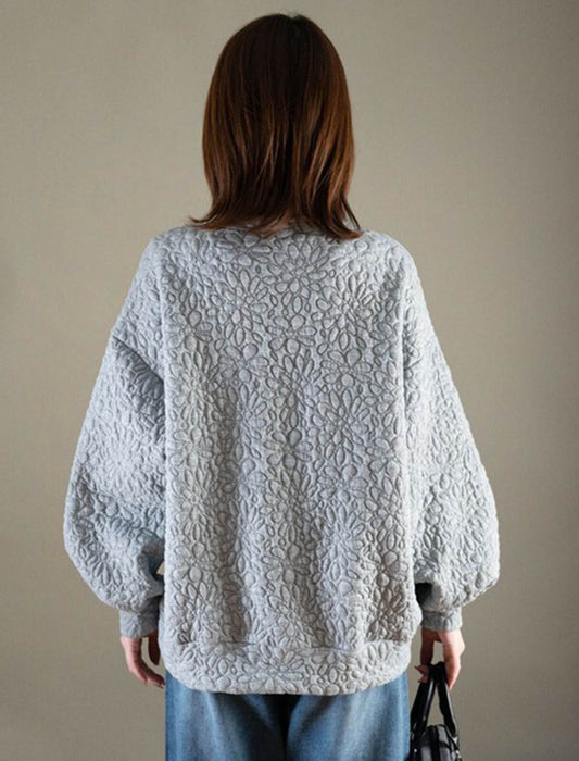 ゆったり袖エンボストップス　