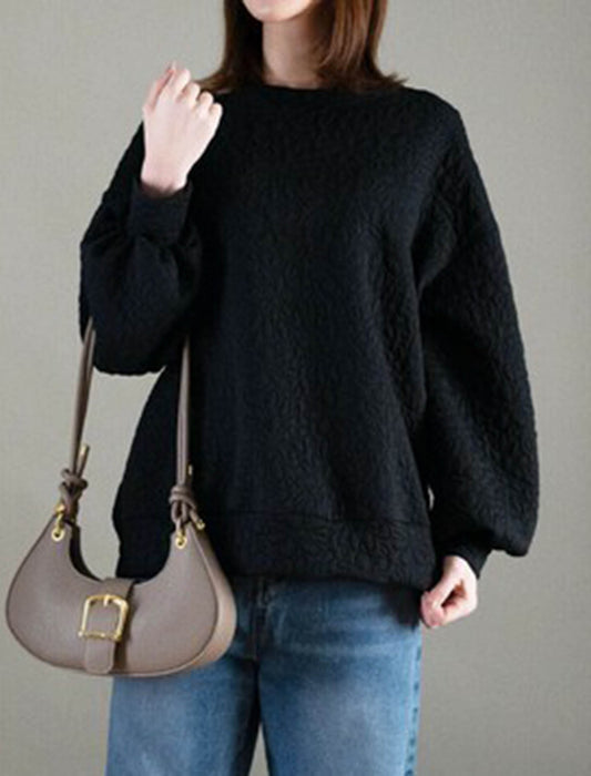 ゆったり袖エンボストップス　