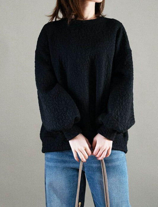 ゆったり袖エンボストップス　