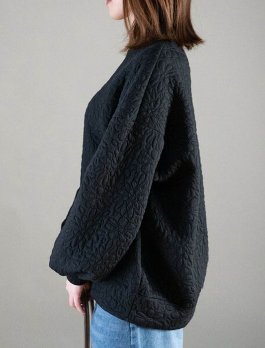 ゆったり袖エンボストップス　