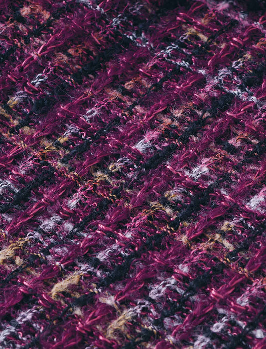 【受注】ウール混ミックス格子ニットジャケット