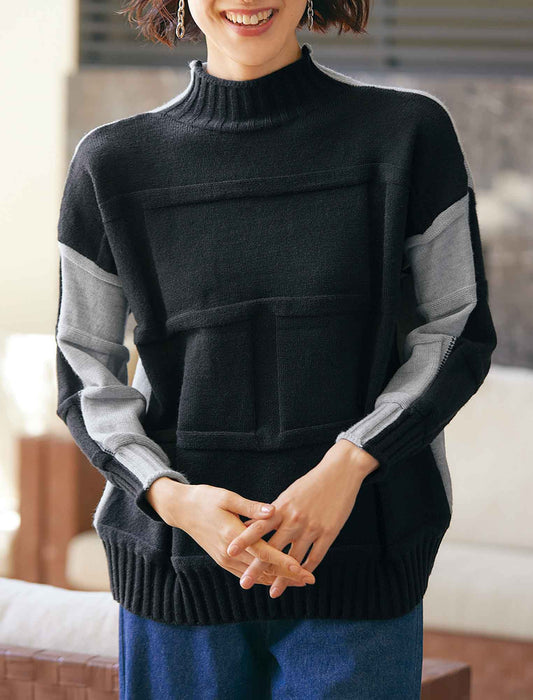 【受注】前後2ウェイ配色セーター