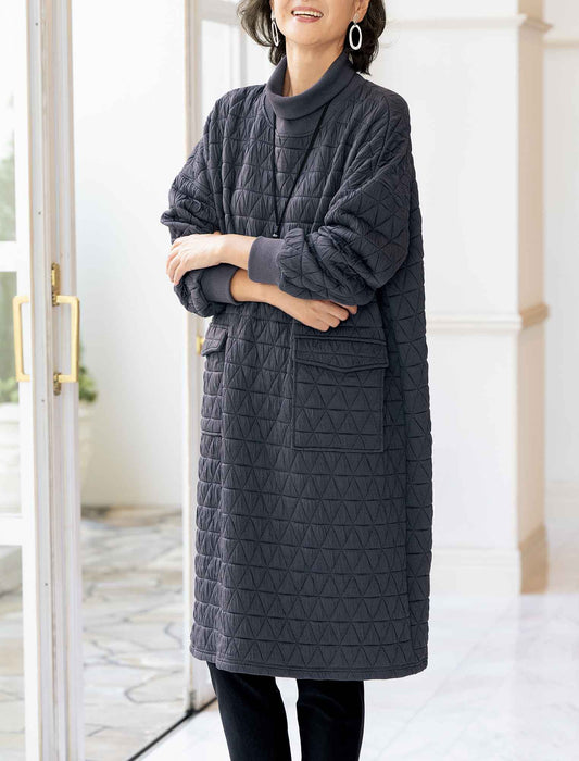 【受注】リブ使いキルトワンピース