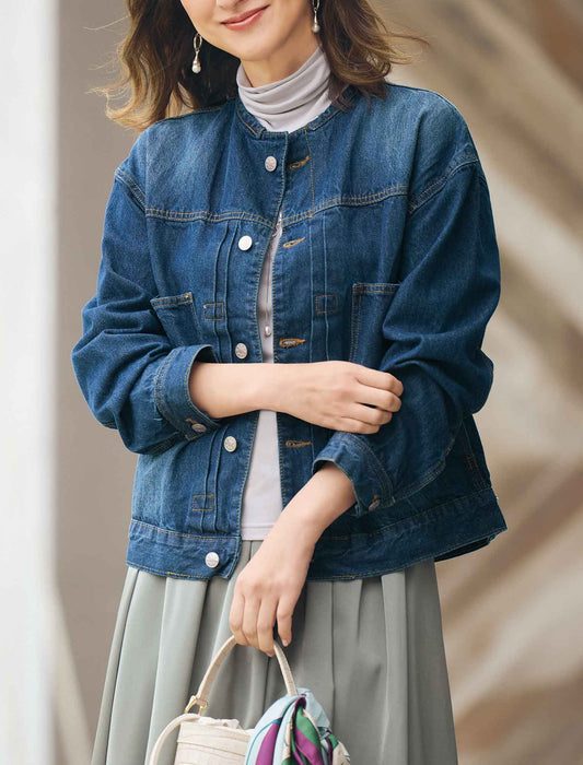 【受注】ラウンドカラーデニムジャケット