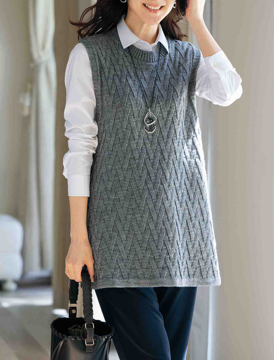【受注】変化編みチュニックベスト