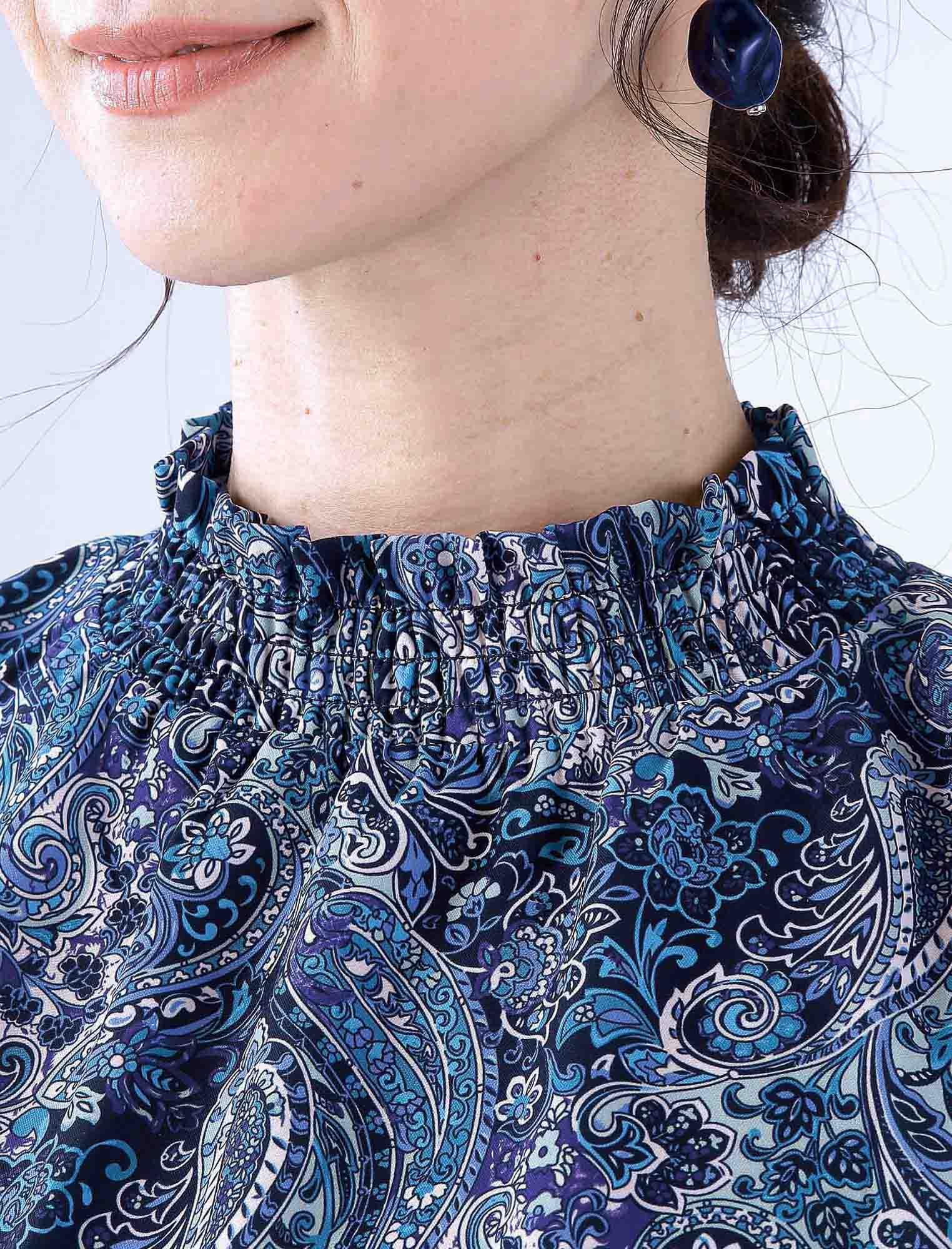 受注】ペイズリー柄プリントシャーリングブラウス | Northmall（ノース