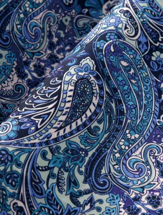 【受注】ペイズリー柄プリントシャーリングブラウス