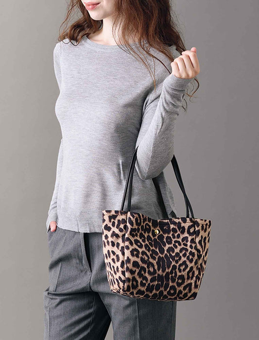 【受注】レオパード柄プリント手提げバッグ