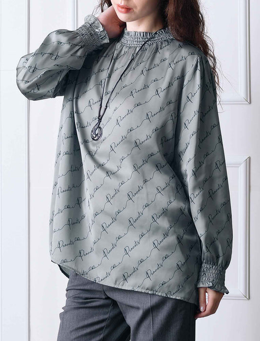 【受注】ピーナッツスヌーピーロゴプリントブラウス