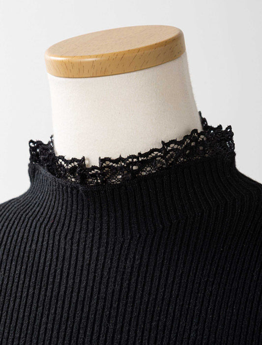 ＜Northmallオリジナル＞衿袖ギャザーレースニット