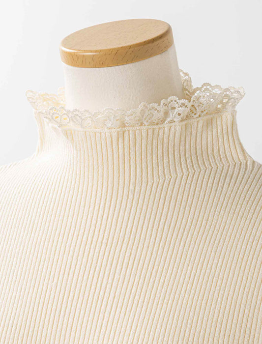 ＜Northmallオリジナル＞衿袖ギャザーレースニット