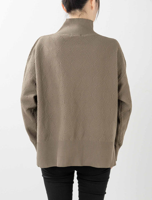 ＜Northmallオリジナル＞ダイヤ柄ハイネックニット