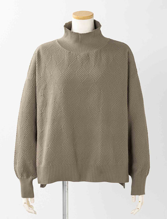 ＜Northmallオリジナル＞ダイヤ柄ハイネックニット