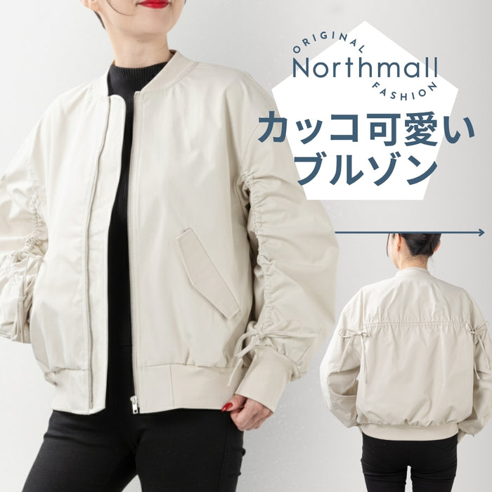 ＜Northmallオリジナル＞リボン使いシャーリングブルゾン