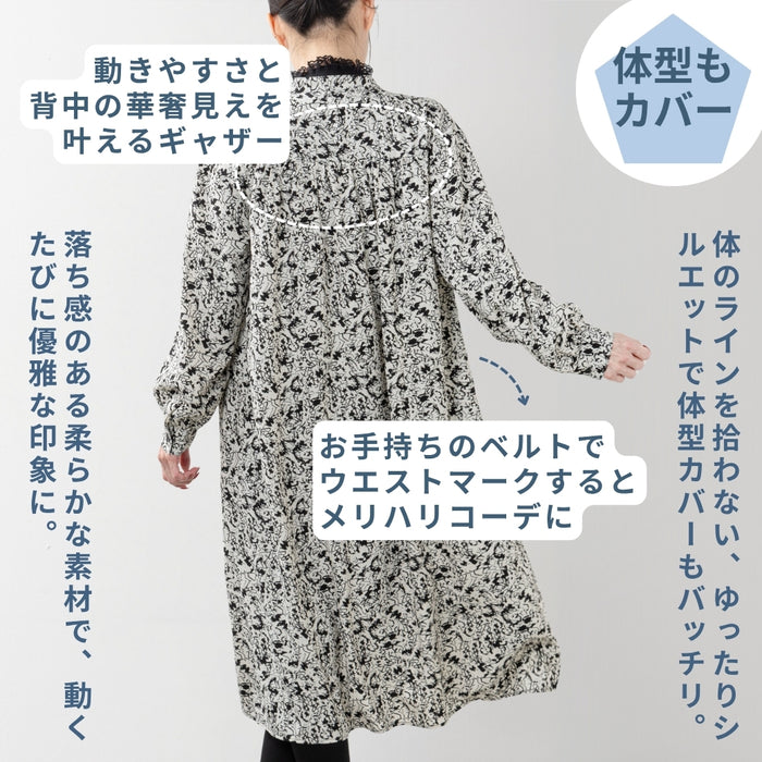 ＜Northmallオリジナル＞2WAYモノトーンプリントワンピース