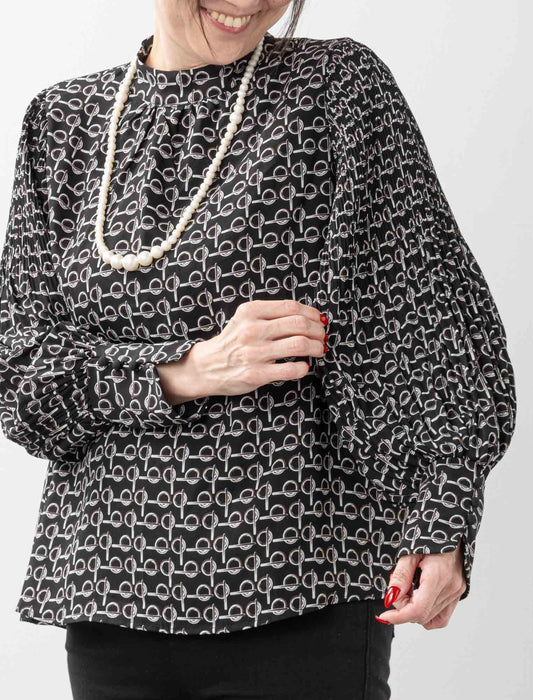 ＜Northmallオリジナル＞袖プリーツエレガントブラウス