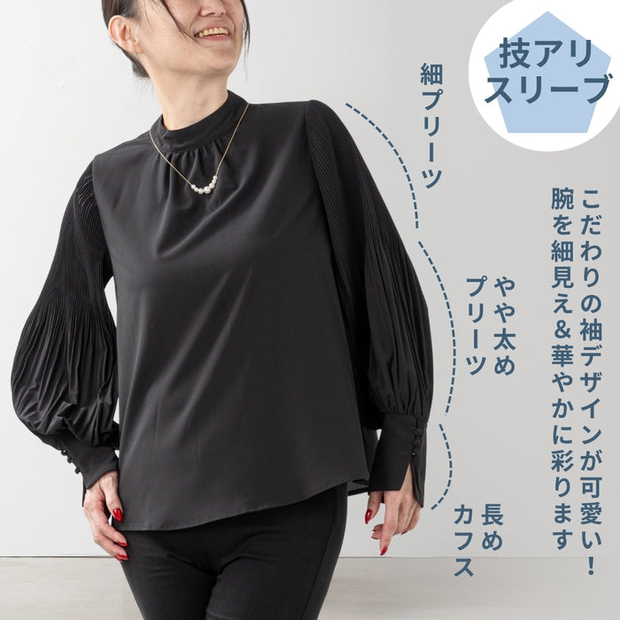＜Northmallオリジナル＞袖プリーツエレガントブラウス
