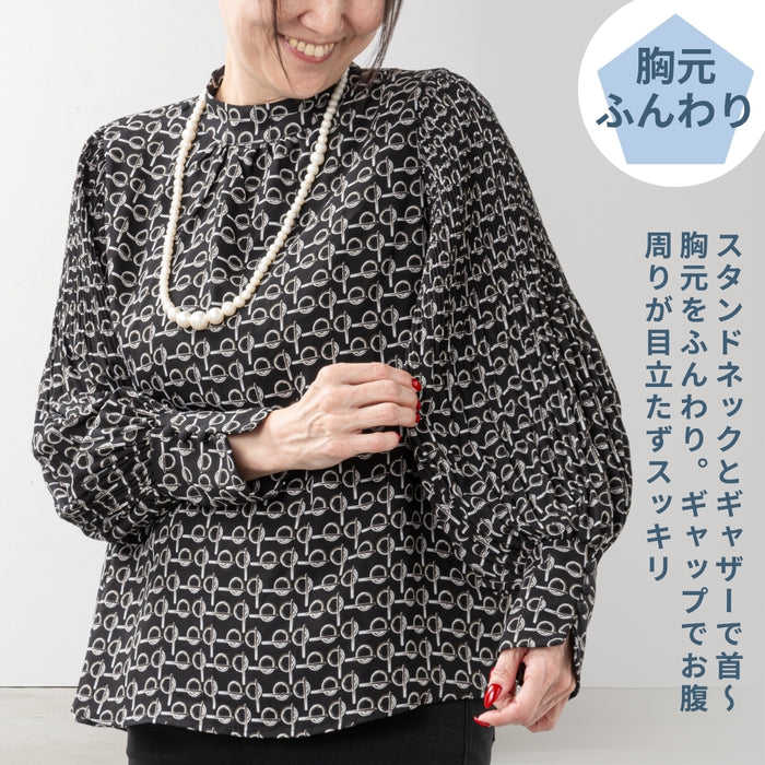 ＜Northmallオリジナル＞袖プリーツエレガントブラウス