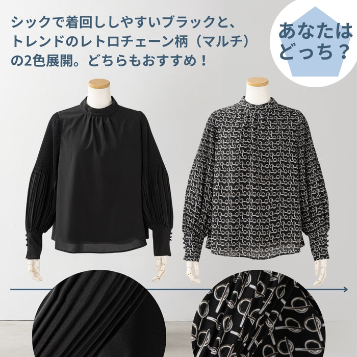 ＜Northmallオリジナル＞袖プリーツエレガントブラウス