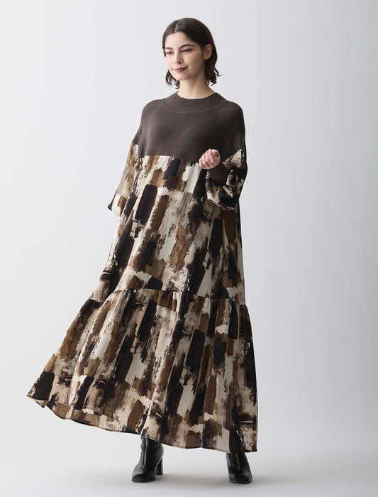 ＜Spoom＞ドッキングプリントワンピース