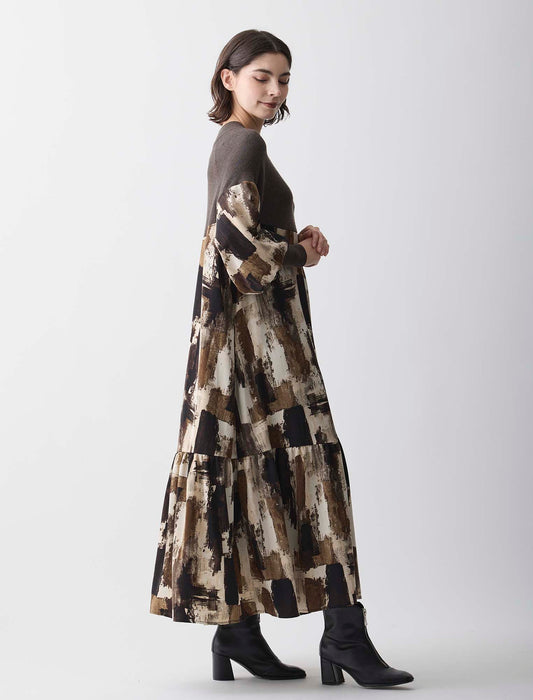 ＜Spoom＞ドッキングプリントワンピース