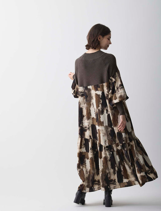 ＜Spoom＞ドッキングプリントワンピース