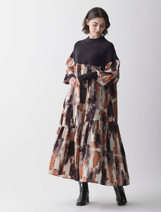 ＜Spoom＞ドッキングプリントワンピース