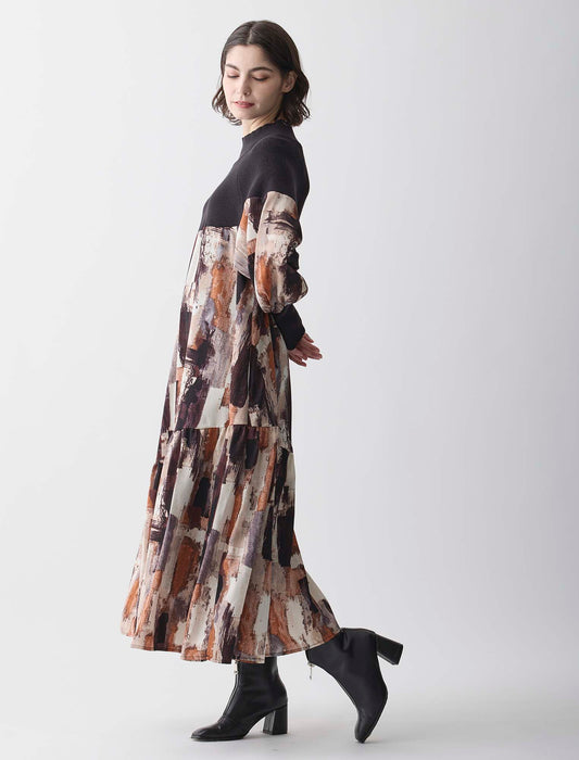 ＜Spoom＞ドッキングプリントワンピース