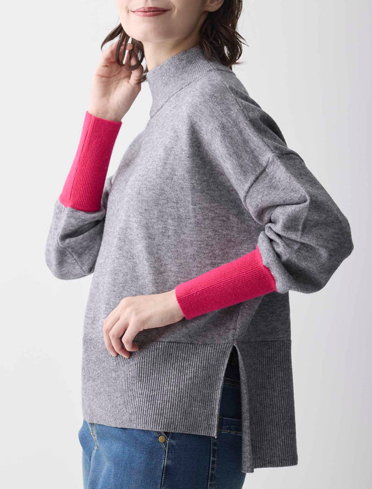 ＜Spoom＞配色袖ニット