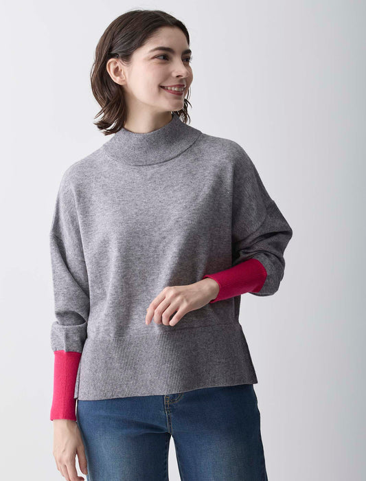 ＜Spoom＞配色袖ニット