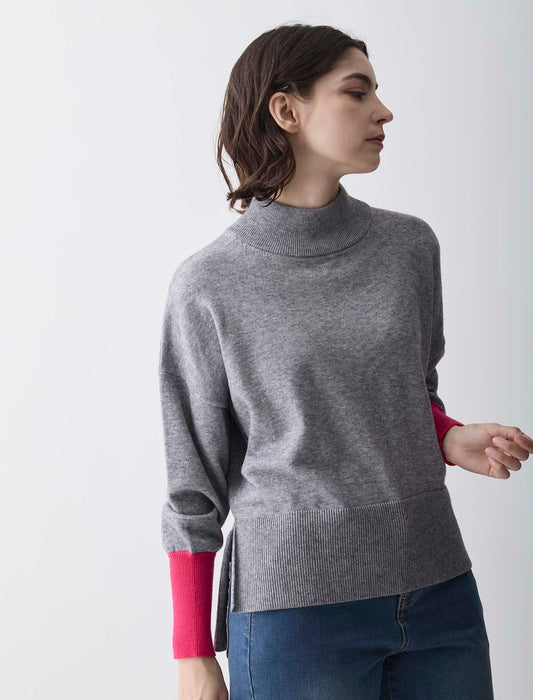 ＜Spoom＞配色袖ニット