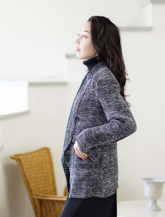 ＜SPECCHIO＞シャトルプリーツ ピークドラペル ダブルブレスト ジャケット