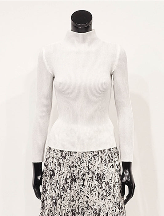 ＜SPECCHIO＞シャトルプリーツ ボトルネックプルオーバー